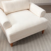 Aurelia Elegant Circular Armrest Chair with Ergonomic Lumbar Support, Beige | Aurelia Fauteuil Elegant a Accoudoirs Circulaires et Soutien Lombaire Ergonomique, Beige