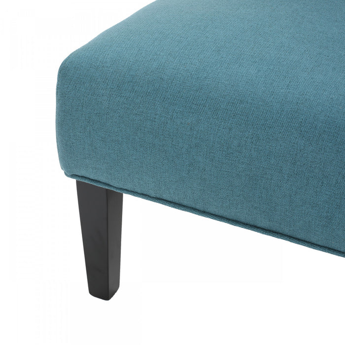 Oliver Linen-look Fabric Accent Chair With Rubberwood Legs - Teal