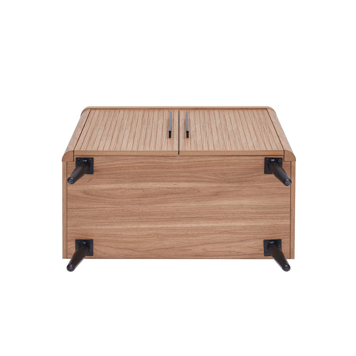 Jodie Mid-Century Modern 31\" Fluted Accent Cabinet in Maple