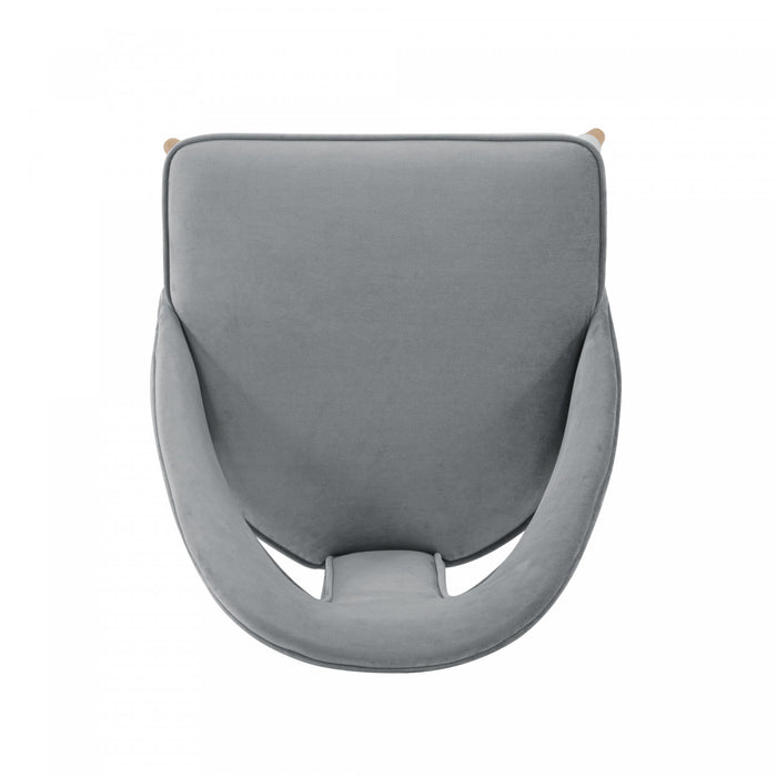 Neda Modern Upholstered Velvet Dining Chair in Gray - Set of 2