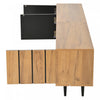 Nathan TV Stand Media Console with 3 Doors and Open Shelving,Natural | Nathan meuble TV – meuble multimedia avec 3 portes et etageres ouvertes, finition naturelle