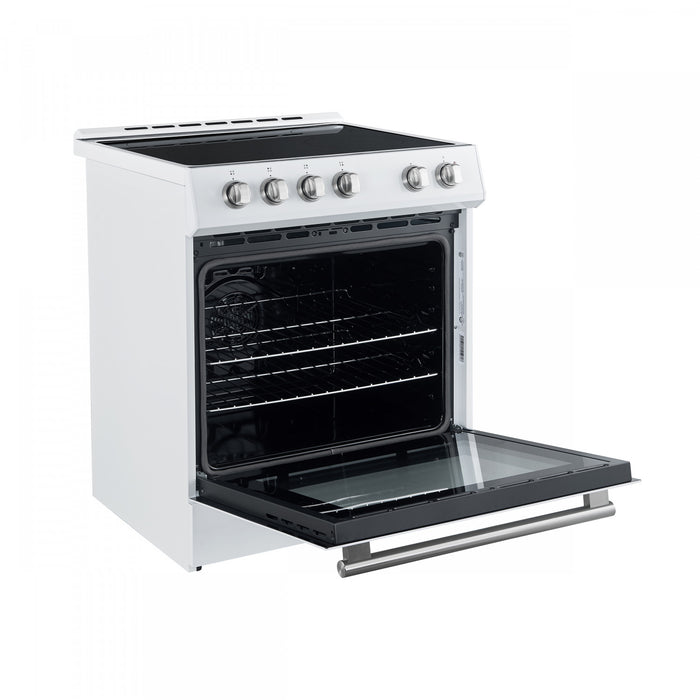 Leonardo Espresso 30\" Slide-In Electric Range in White, 5.0 cu. Ft. - FFSEL6022-30WHT