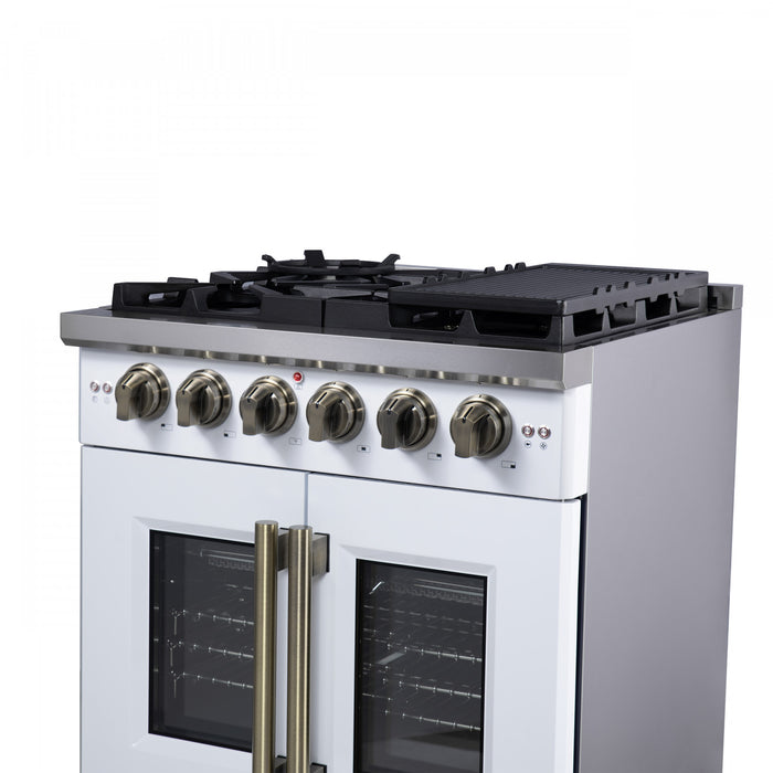 Forno Capriasca 30\" White Gas Range 4.32 cu.ft -FFSGS6460-30WHT