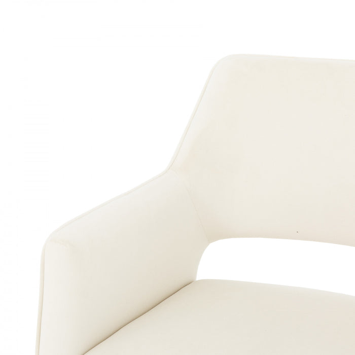 Kendrick Ivory Velvet Upholstered Accent Dining Chair (Set of 2)