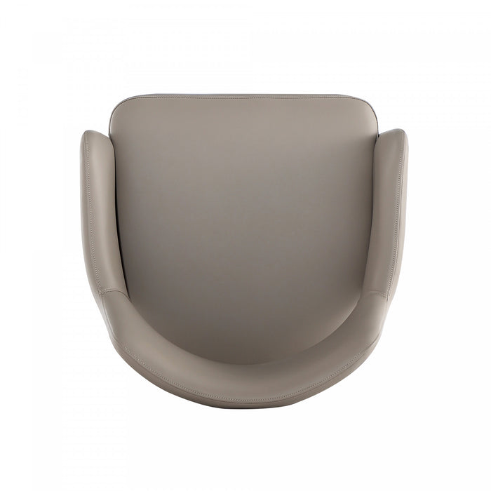 Tremont Modern Vegan Leather Metal Armchair in Taupe - Set of 2