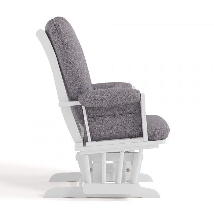 Storkcraft Tuscany Glider and Ottoman - White/Gray Swirl