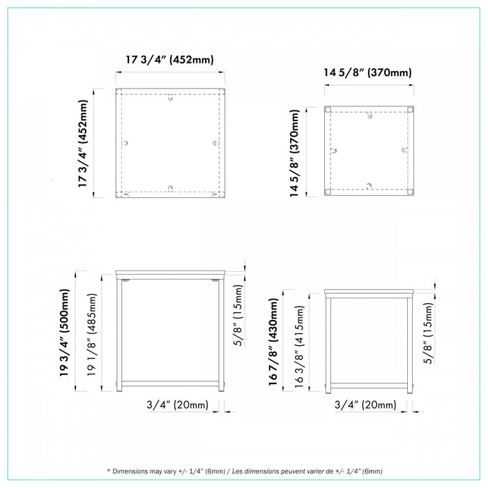 Quartz Two Square Nested Tables Marble Top