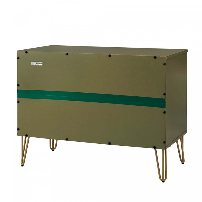Dumbo Modern 35\" Fluted Dresser in Olive Green (3-Drawer)