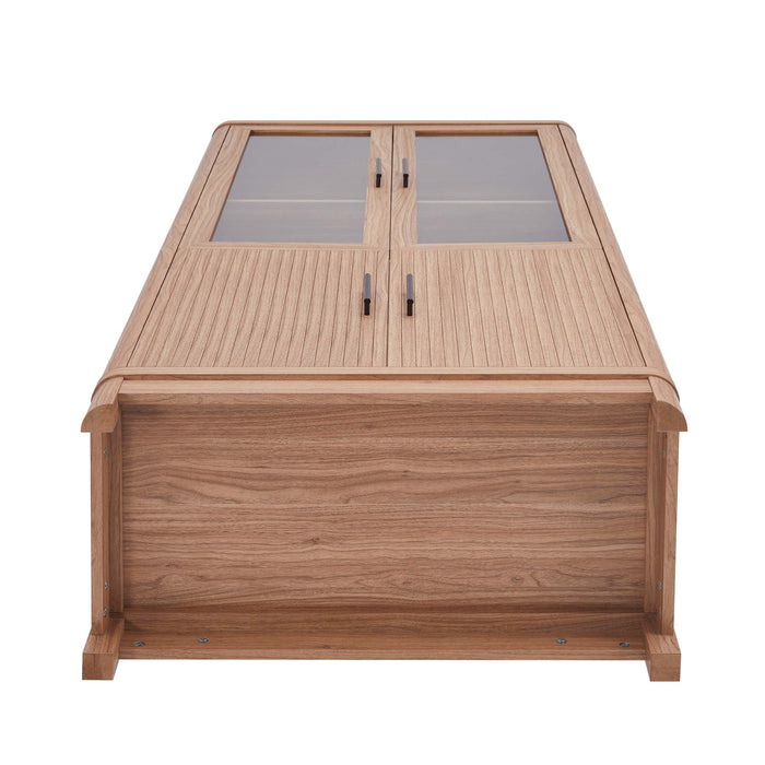 Jodie Mid-Century Modern 31\" Bookcase Cabinet in Maple (6-Shelf)