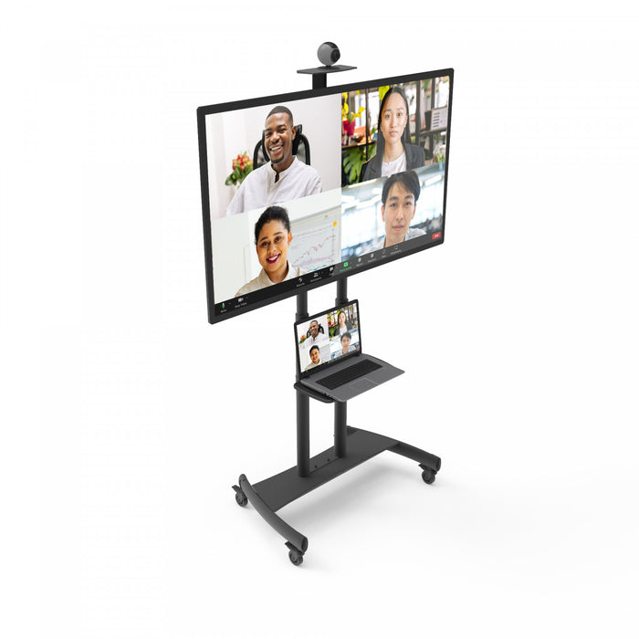 Kanto MTM86PL Height Adjustable Rolling TV Stand for 55\" - 86\" TVs and Interactive Displays, Black Tv Mount