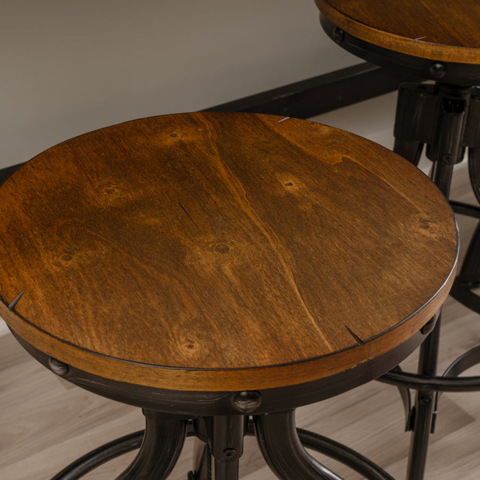 Hawkford Brown Adjustable Height Backless Barstool - Set of 2