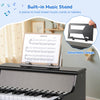 Costway 25 Keys Digital Piano with Music Stand Stool Lighted Keys Teaching Mode for 3+ Kids Black