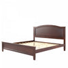 Benson Full Size Solid Wood Platform Bed with Stylish Headboard, Brown | Lit plateforme Benson en bois massif format Full avec tete de lit elegante, brun