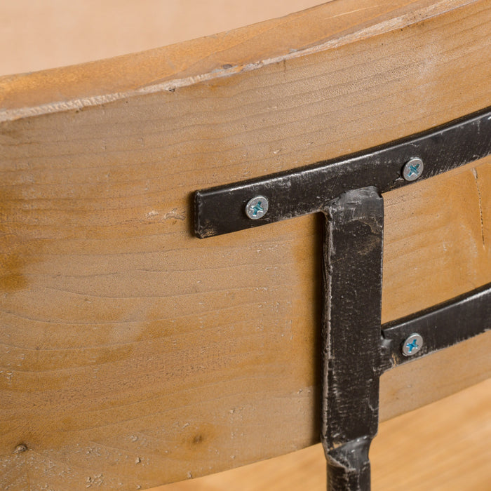 Milo Barstool With Adjustable Height, Fir Wood Seat, Metal Frame - Natural