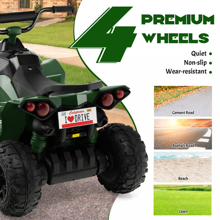 Costway 12v Battery Powered Kids Ride On Atv Electric 4-wheeler Quad Car With Mp3 & Light