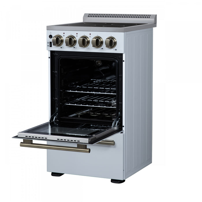 Forno Pallermo 20 Inch Electric Range in White, 2.05 cu.ft. - FFSEL6051-20WHT