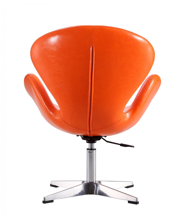 Raspberry Modern Upholstered Swivel Lounge Chair in Orange - Set of 2 Accent Chair