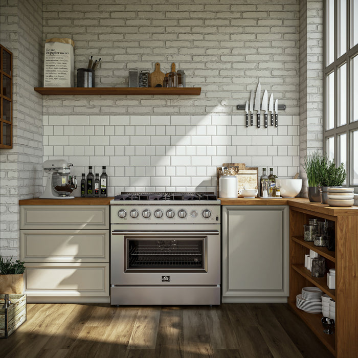 Forno Marco 36-inch Gas Range Stainless Steel, 4.32 cu.ft. -FFSGS6277-36
