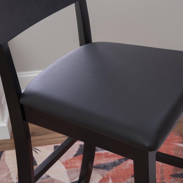 Torino Faux Leather Contemporary Barstool - Black