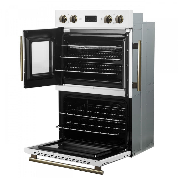 Forno Asti 30-Inch Double Electric Wall Oven in White, 7.36 cu. ft. - FBOEL1340-30WHT