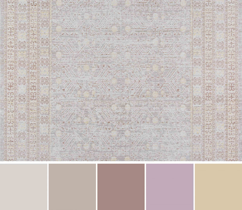 Valeria Traditional 5'3\" x 7'3\" Area Rug in Grey Indoor Area Rug