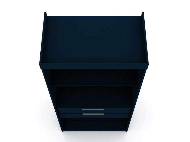 Mulberry Contemporary Modern 2-Piece Wardrobe Closet in Midnight Blue