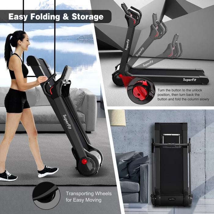 Superfit Folding 2.25hp Electric Treadmill Running Machine App Control Bluetooth