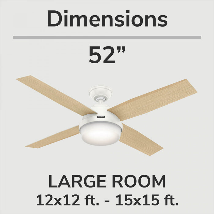 Dempsey Ceiling Fan with Light Fixture - White