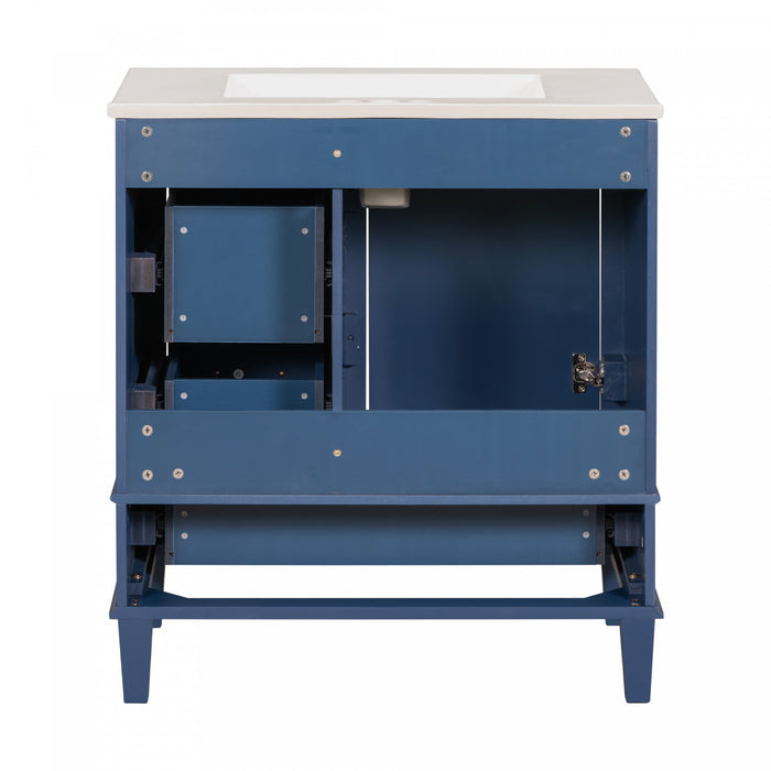 Olivia 30\" Bathroom Vanity with Sink Combo and Storage Drawers,Blue