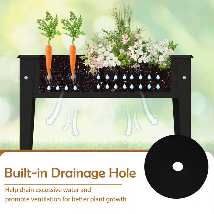 Costway Raised Garden Bed Elevated Metal Planter Box With Legs Drainage Holes Gardening Box