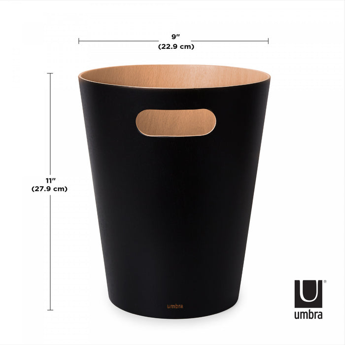 Umbra Woodrow Garbage Bin Trash Can - Black