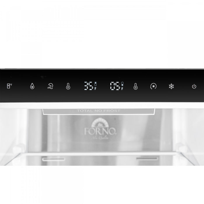 Forno Custodia 48\" Bottom Freezer combo, 20.6 cu.ft., Ice Maker, Total No frost, Black - FFFFD1766-48BLK Refrigerator