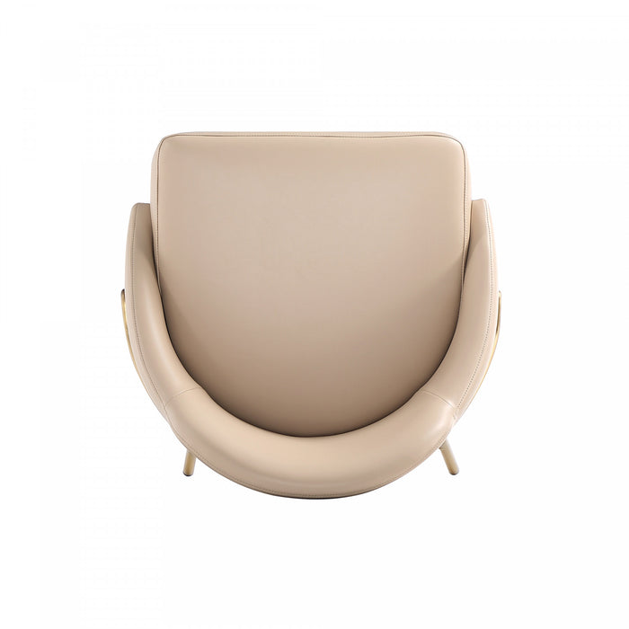 Gracie Modern Metal Upholstered Counter Stool in Tan and Gold - Set of 2
