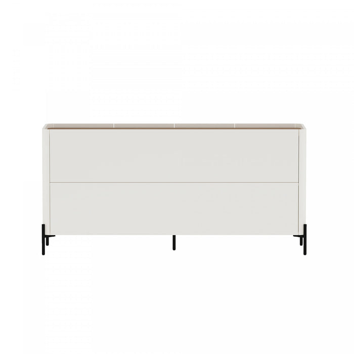Abbey Modern 67\" Sideboard in Maple and Off White