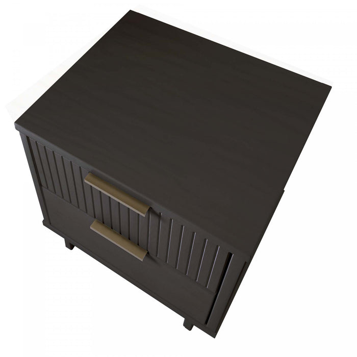 Granville Modern 18\" Nightstand in Charcoal Gray (2-Drawer) - Set of 2
