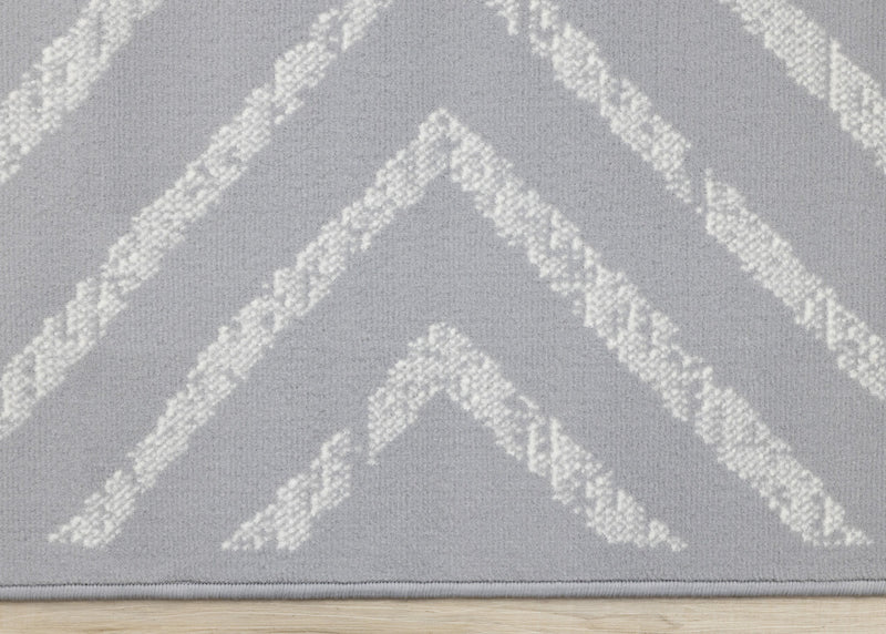 Forte Grey White Modern Striped Area Rug - 7'9\" x 10'6\"