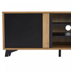 Mason TV Stand with Storage Cabinets and Open Shelving,Natural | Mason meuble TV – meuble avec placards de rangement et etageres ouvertes, finition naturelle
