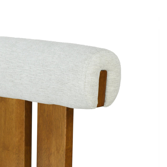 Sophia Indoor Modern Rubberwood Bar Stool Set of 2 with Supportive Backrest,Ivory&Walnut