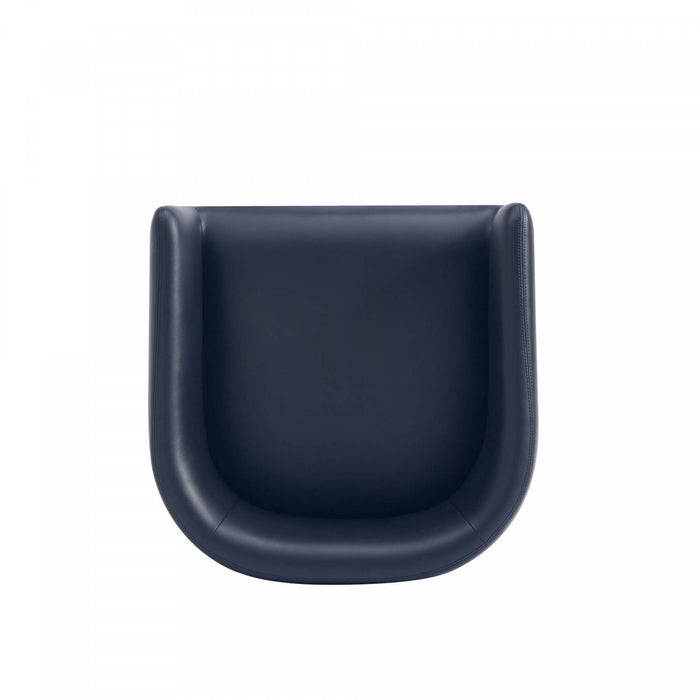Louvre Mid-Century Modern Metal Upholstered Barstool in Black Bar Stool