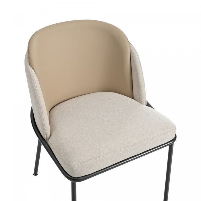 Olivia Set of 4 Modern Dining Chair with Slanted Legs and Adjustable Feet,Beige
