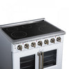 Forno Massimo 36 Inch French Door Electric range, 5 radiant burners, 5.36 cu.ft., White - FFSEL6955-36WHT Electric Range | Cuisiniere electrique Massimo de 36 po a portes francaises, 5 foyers, 5,36 pi³, blanc – FFSEL6955-36WHT
