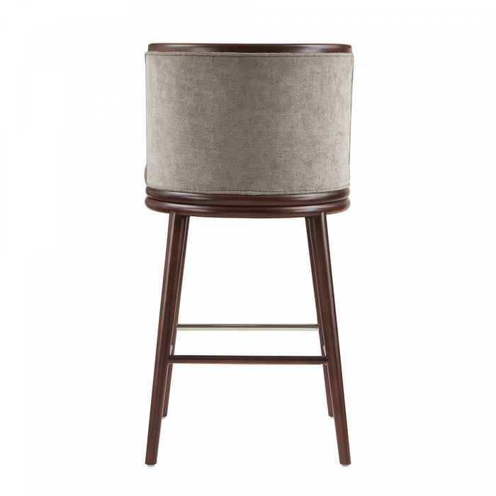 Evalyn Modern Wood Upholstered Barstool in Dove