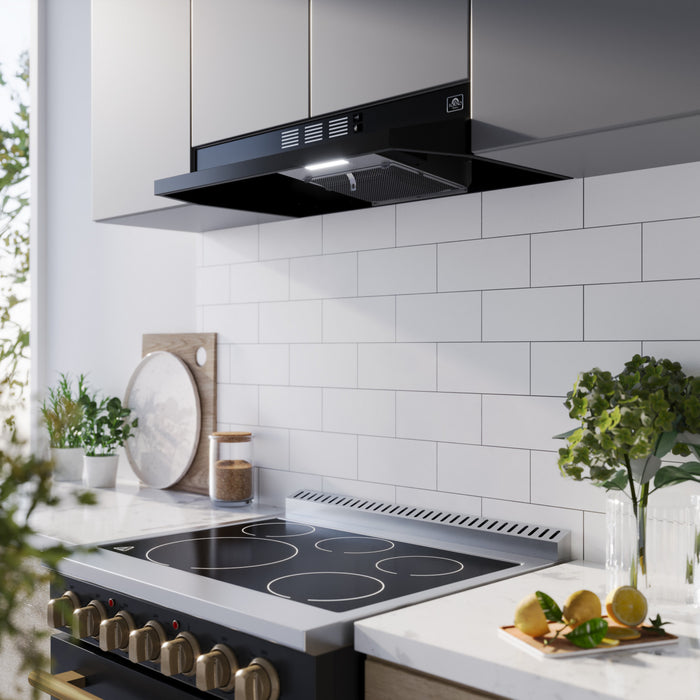 Forno Bari Espresso 30-Inch Under Cabinet Range Hood, White, 600 CFM- FRHUC5255-30WHT