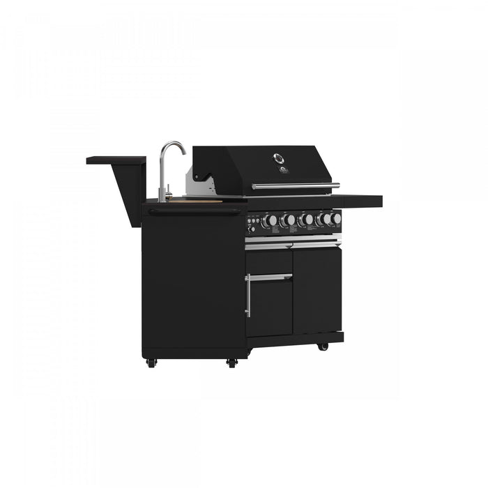 Forno All'Aperto 62,600 BTU BBQ & Sink Module with Black Countertops, Bar & Beverage Center - FODKT2582BLK