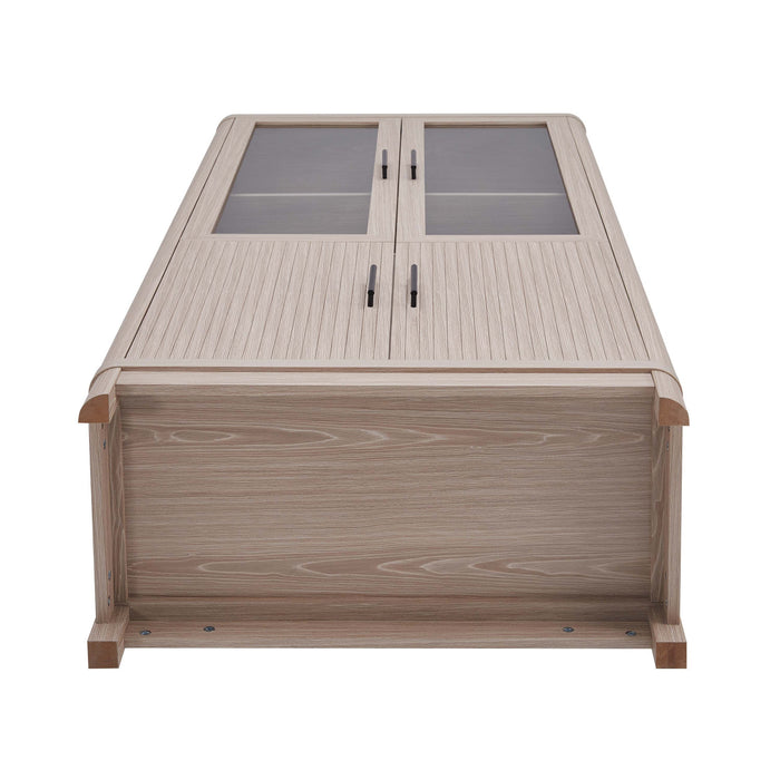Jodie Mid-Century Modern 31\" Bookcase Cabinet in Whitewashed Oak (6-Shelf) - Set of 3