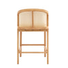 Tatti Rubber Wood Counter Stools with Cane Back Set of 2,Beige | Tatti – Lot de 2 tabourets de comptoir en bois d’hevea avec dossier en cannage, couleur beige
