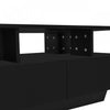 Lucas LED Coffee Table with Storage Drawers and Open Shelves,Black | Lucas table basse LED – table basse avec tiroirs de rangement et etageres ouvertes, noir
