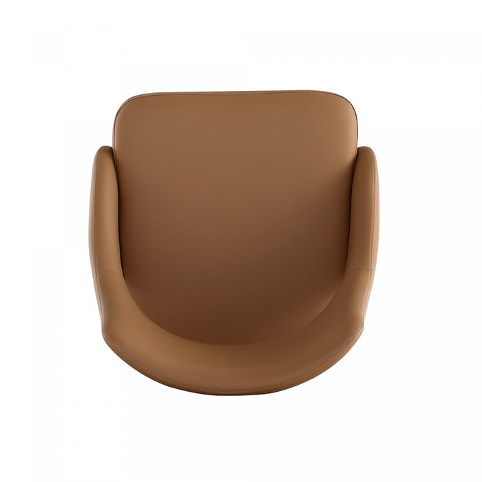 Tremont Modern Vegan Leather Metal Dining Chair in Saddle - Set of 2