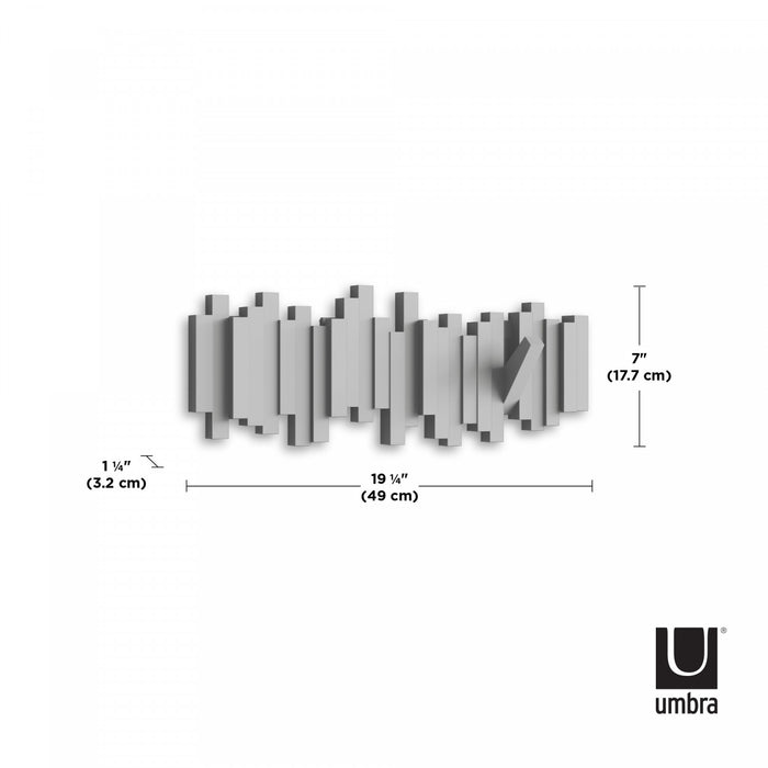 Umbra Modern Sticks Wall-Mounted Coat Rack - Grey