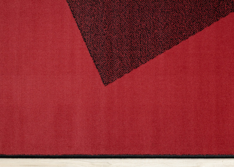 Forte Red Black White Geometric Area Rug - 5'3\" x 7'5\"